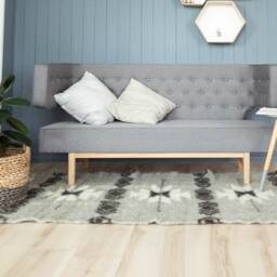3??5 Gray Black White Aztec Wool Runner, Grey Navajo Runner Rug, Rastic Rug With Pattern Made Of Wool, Bedside - thumbnail 2