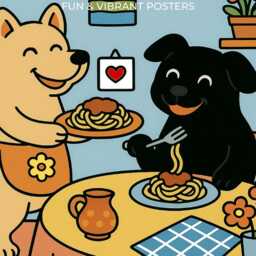 More Spaghetti Less Upsetti Funny Dog Kitchen Poster Wall Art For Coffee Bar Decor Dorm Gift Lovers Or Cafe Vibes - thumbnail 3