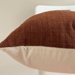 "Handwoven Hemp Pillow Cover Brown Karen Tribal Design - 26"" X 26" - thumbnail 3