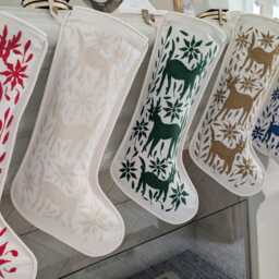 Otomi Christmas Stocking Hand Embroidered - Multicolor Mexican Textile - thumbnail 4