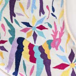 Otomi Christmas Stocking Hand Embroidered - Multicolor Mexican Textile - thumbnail 3
