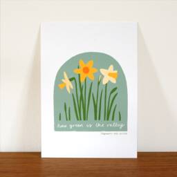 March A5 Giclee Print How Green Is The Valley Daffodils Illustration - thumbnail 2