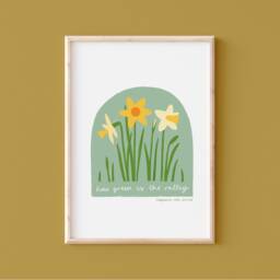 March A5 Giclee Print How Green Is The Valley Daffodils Illustration - thumbnail 1