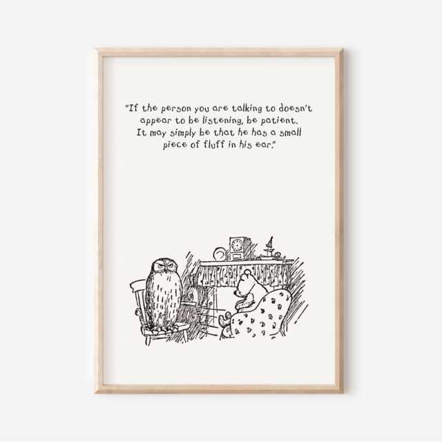 Winnie The Pooh Print, Quote Nursery Decor, New Baby Gift, Unframed, A2/A3/A4/A5, If The Person You Are Talking To - image 1