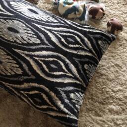 Handwoven Ikat Velvet Pillow Cover Uzbek Bohemian Cushion - 24x16 - thumbnail 4