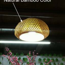 Rustic Bamboo Pendant Light Woven Lamp Shade Chandelier - thumbnail 2