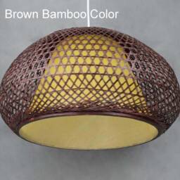 Rustic Bamboo Pendant Light Woven Lamp Shade Chandelier - thumbnail 3