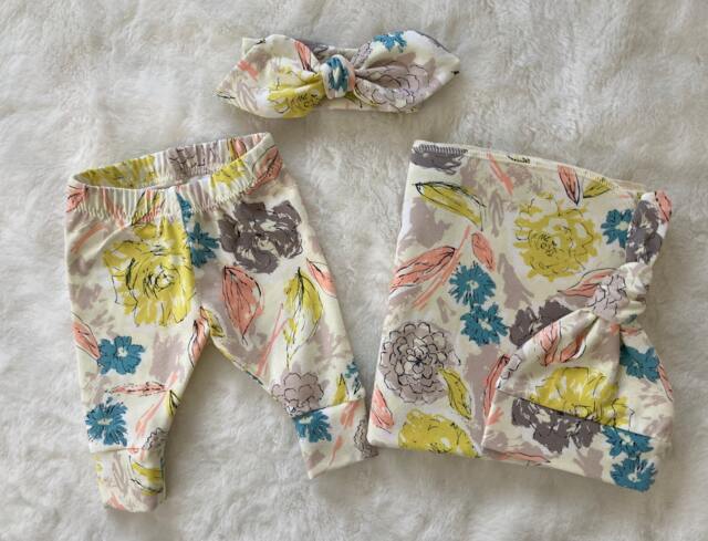 Baby Blanket & Newborn Hat Or Headband Set. Leggings. Girl Shower Gift. Photo Prop. Take Home - image 1