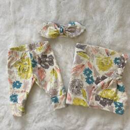 Baby Blanket & Newborn Hat Or Headband Set. Leggings. Girl Shower Gift. Photo Prop. Take Home - thumbnail 3
