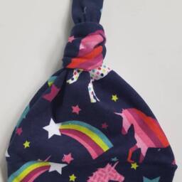 Rainbow Swaddle Blanket & Hat Set. Newborn Take Home Unicorn Baby Shower Gift. Photo Prop. Girl - thumbnail 2