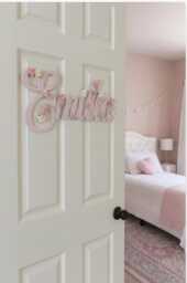 Personalised Wooden Name Sign With Flowers, Girls Nursery Wall Decor, Custom Baby Gift, Floral Room Art, Shower Keepsake Gift - thumbnail 3