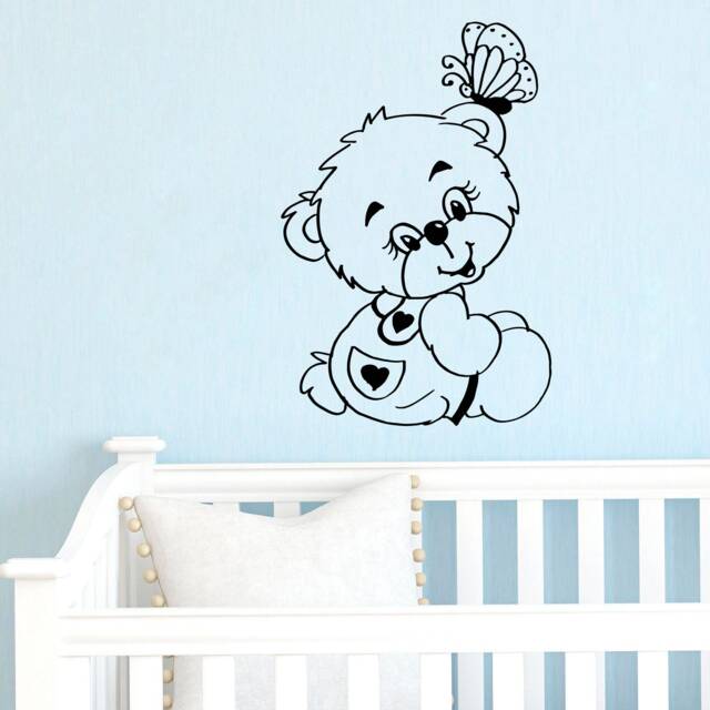Teddy Bear Wall Decal Custom Name Nursery Decor Sticker 4195 - image 1