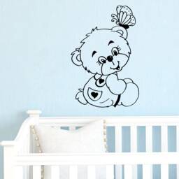 Teddy Bear Wall Decal Custom Name Nursery Decor Sticker 4195 - thumbnail 1