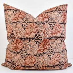 Indian Block Print Pillow Cover - Black, Rust, Terra Cotta, Gray - thumbnail 4