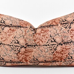 Indian Block Print Pillow Cover - Black, Rust, Terra Cotta, Gray - thumbnail 2