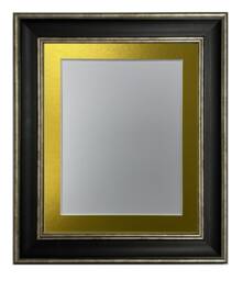 Scandi Black & Distressed Silver Picture Frame With Gold Mount - thumbnail 1