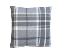 Handmade Double Sided Balmoral Dove Grey Tartan Tweed Plaid Wool Effect Fabric Country Throw Pillow Sham Cushion Cover - thumbnail 1