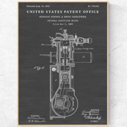 Internal Combustion Engine Patent Print, Car Invention, Man Cave Vintage Wall Art, Automotive Blueprint Poster, Garage Decor - thumbnail 2