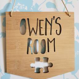 Personalised Name Wooden Wall/Door Hanging-Puzzle-Wall Hanging-Wall Art-Wooden Sign-Custom Name-Kids Gift-Baby Gift-Lasercut-Flag-Plaque - thumbnail 2
