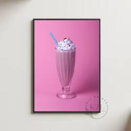Retro Wall Print, Diner, Colourful , Milkshake, 80S, Cafe Kitchen Print