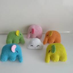 Amigurumi Baby Elephant Set Baby Mobile Accessory - thumbnail 4