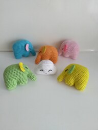 Amigurumi Baby Elephant Set Baby Mobile Accessory