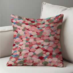 Abstract Dot Cushion Cover, Painterly Brushstroke Pattern Pillow Case, Warm Earthy Tones Throw Modern Home Decor - thumbnail 4