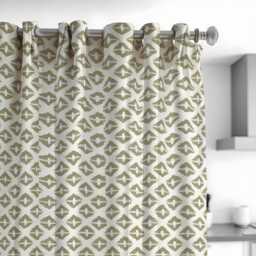Neutral Grey Curtains With Geometric Design, Custom Modern Print Drapes For Minimal Living Room & Bedroom Home Interiors - thumbnail 3
