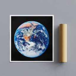 Earth Planet - Space Wall Art Wrapped Framed Canvas Rolled Photo/Poster Print - thumbnail 3