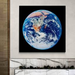 Earth Planet - Space Wall Art Wrapped Framed Canvas Rolled Photo/Poster Print - thumbnail 2