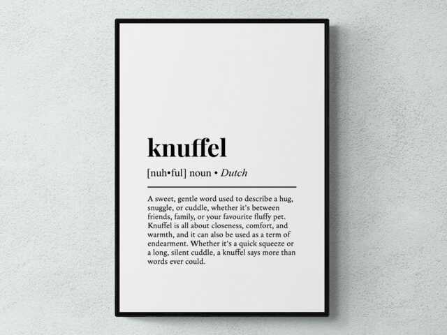 Knuffel Dutch Word Definition Netherlands Gift Wall Art Print - image 1