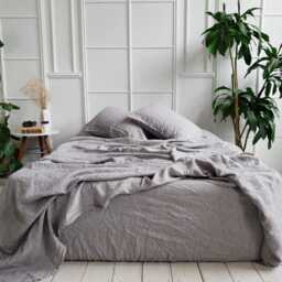 Organic European Linen Bed Sheet Set Stonewashed Soft Bedding - thumbnail 4