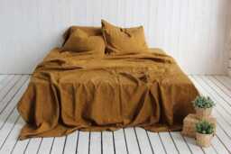 Organic European Linen Bed Sheet Set Stonewashed Soft Bedding - thumbnail 1