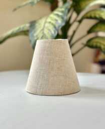 Natural Beige Linen Candle Clip Lampshade, 14cm Wide Bottom, 8cm Top, 13cm High - thumbnail 1