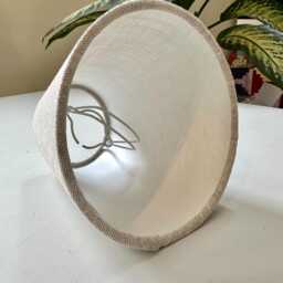 Natural Beige Linen Candle Clip Lampshade, 14cm Wide Bottom, 8cm Top, 13cm High - thumbnail 3