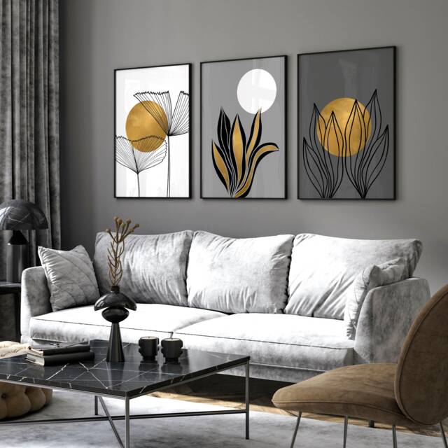 Home Decor Wall Art, Boho Botanical Set Of 3 Prints, Above The Bed Wall Art, Hangings Office Decor, Botanical Herb Print - image 1
