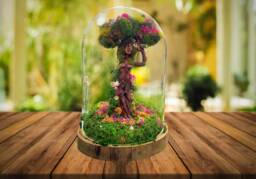Handmade Mother Earth Terrarium Millennial Gaia Statue, Pagan Ornament