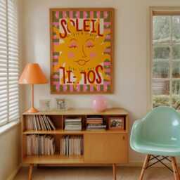 Soleil Art Print, Boho Sun Colourful Modern Wall Art, Bohemian Decor, Bedroom Unframed - thumbnail 2
