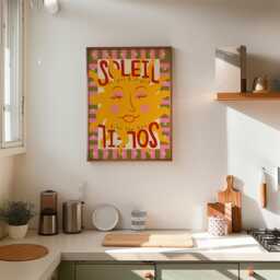 Soleil Art Print, Boho Sun Colourful Modern Wall Art, Bohemian Decor, Bedroom Unframed - thumbnail 3