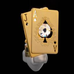 24K Gold Plated Ace Jack Blackjack Handcrafted Night Light Decorated Swarovski Crystals Bedroom Bathroom Man Case Kitchen Gift Premium Decor - thumbnail 2
