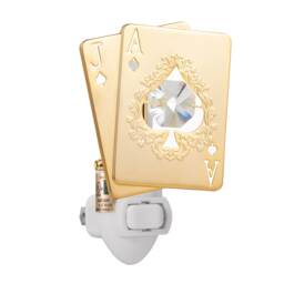 24K Gold Plated Ace Jack Blackjack Handcrafted Night Light Decorated Swarovski Crystals Bedroom Bathroom Man Case Kitchen Gift Premium Decor
