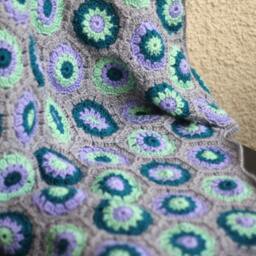 Crochet Baby Blanket Gray, Green, Lavender - Custom Colors - thumbnail 3
