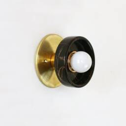 Minimalist Black Marble With Golden Veines & Brass Sconce Light Vanity Veined Kitchen Foyer - thumbnail 2