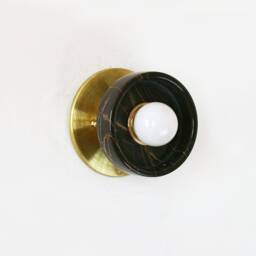 Minimalist Black Marble With Golden Veines & Brass Sconce Light Vanity Veined Kitchen Foyer - thumbnail 4