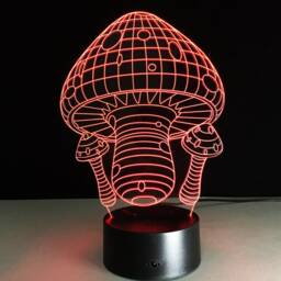 Mushrooms 3D Illusion Smart App Control Night Light Bluetooth, Music, 7&16M Color Mobile App, Made in UK - thumbnail 3