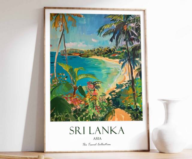 Sri Lanka Print, Travel Poster, Middle East Islamic Decor, Gift For Muslim, Arabic Art - image 1