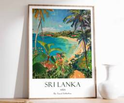 Sri Lanka Print, Travel Poster, Middle East Islamic Decor, Gift For Muslim, Arabic Art - thumbnail 1