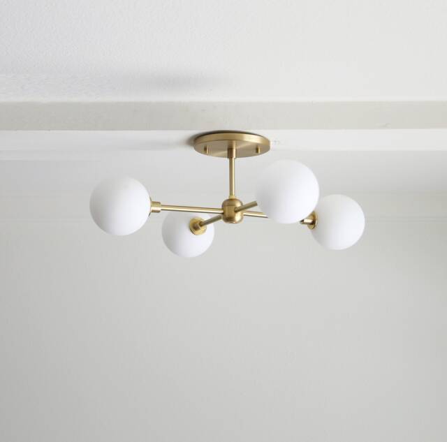 Brass Chandelier, Modern Sputnik Mid-Century Sputnik, Ul Listed, No.0133 - image 1