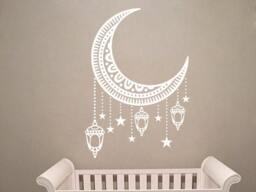 Moon Wall Decal/New Nursery Stars & Decals Boho Style Home Decor Vinyl Stcker Ms913 - thumbnail 1
