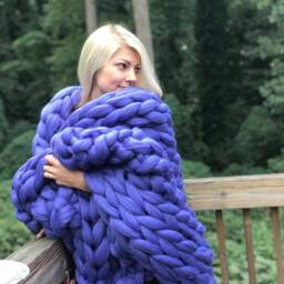 Chunky Knit Blanket, Christmas Super Chunky Knitted Blanket, Chunky Knits, Throw Blanket, Throw, Arm Blanket - thumbnail 2